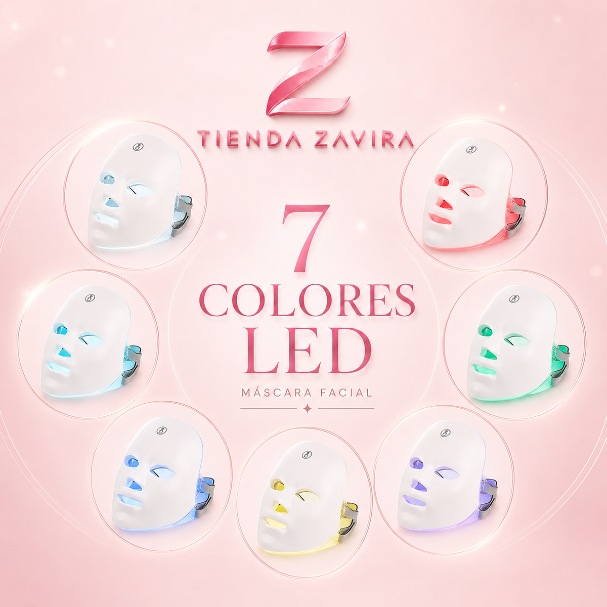 Mascara Facial Led Luz De 7 Colores Spa