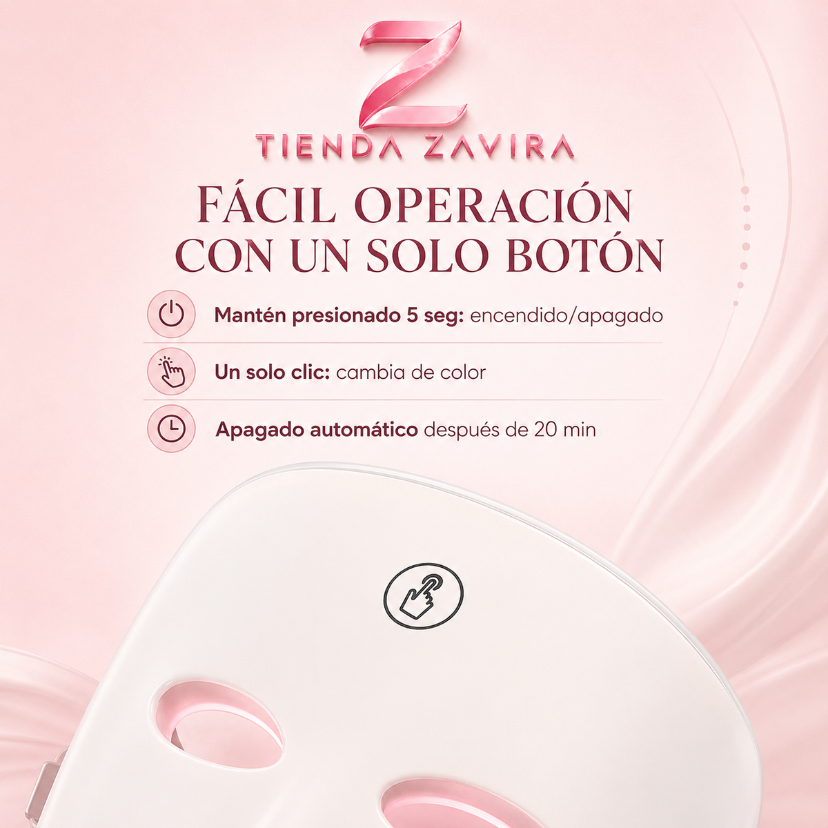 Mascara Facial Led Luz De 7 Colores Spa